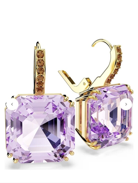 Swarovski Jewelry - GORGEOUS SWAROVSKI Gold- FINISH MILLENIA Lavender CZ Drop Earrings